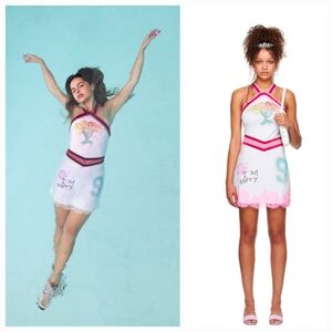 I'M SORRY BY PETRA COLLINS White Mimi Wade Edition Kitty Minky Minidress S NWT